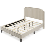 Modern Platform Bed with Solid Wood Frame