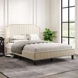 Modern Platform Bed with Solid Wood Frame