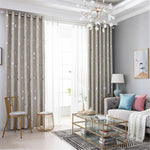 Starry Sky Print Bedroom Blackout Curtains