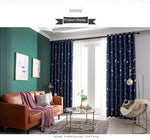 Starry Sky Print Bedroom Blackout Curtains