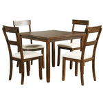Walnut Tone Dining Room Table & Chairs Set