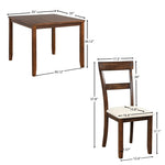Walnut Tone Dining Room Table & Chairs Set