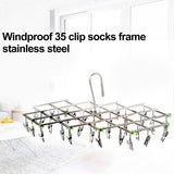 35 Clip Stainless Steel Sock Rack