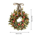 Autumn Pomegranate Hanging Wreath with Dimensions of 17.72 inches