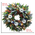 15-Inch White Pumpkin Wreath
