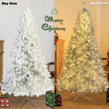 7.4 Foot White Hinged Spruce Christmas Tree with LED Lights