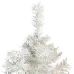 7.4 Foot White Hinged Spruce Christmas Tree with LED Lights