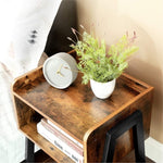 Rustic Brown And Black Side-Table